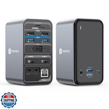TobenONE USB C Laptop Docking Station Dual Monitor, 15-in-1 USB C Dock with D