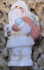 4" Hanging Santa Claus White Christmas Presents Gifts Hanging Ornament Chipped
