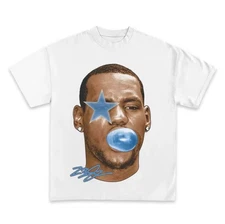 NBA LeBron James Bubble Gum White Graphic Tee S-4XL