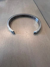 Inspirational Mantra Bracelet Cuff Bangle – “Keep F***ing Going” Engraved Unisex