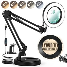 2-in-1 Lupe mit Licht und Ständer 15X Lupenleucht Dimmbare LED Schreibtischlampe
