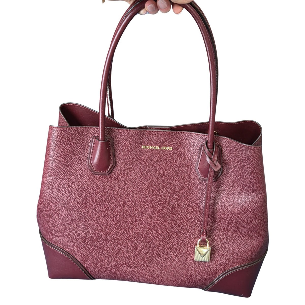 Michael Kors Burgundy Leather Tote Bag Large Women