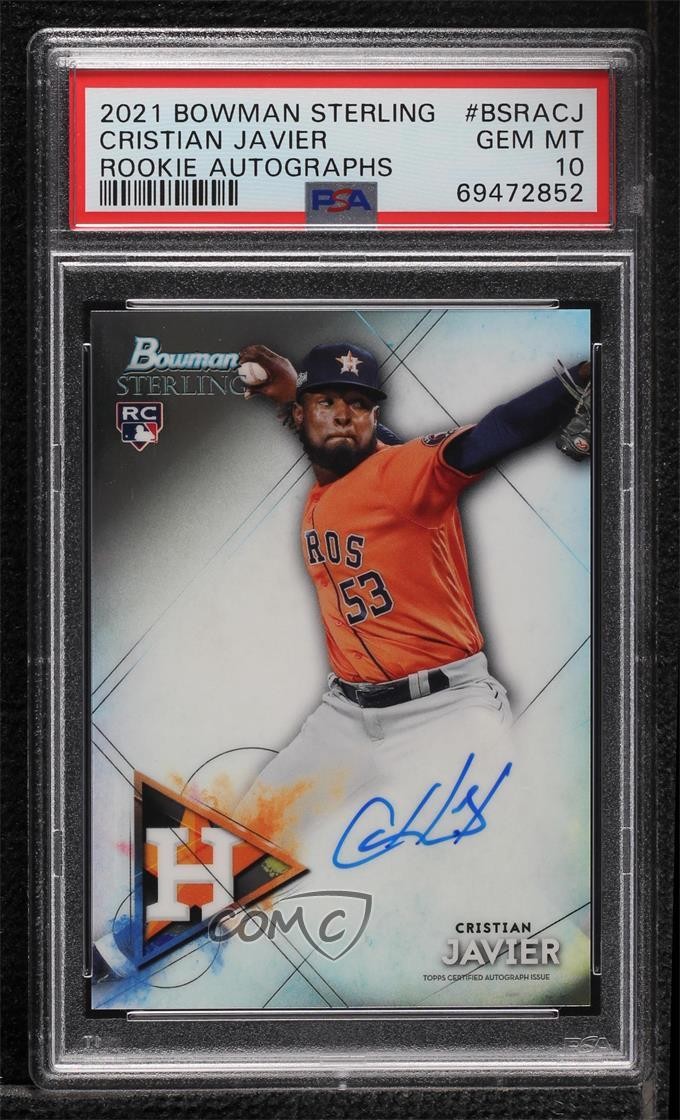 2021 Bowman Sterling Rookie Cristian Javier #BSRA-CJ PSA 10 GEM MT Auto RC 1d4e