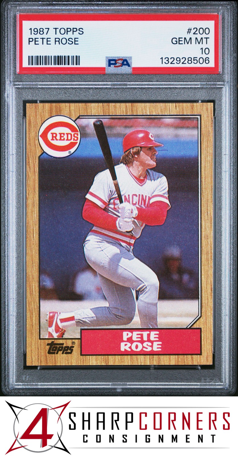 1987 TOPPS #200 PETE ROSE REDS PSA 10