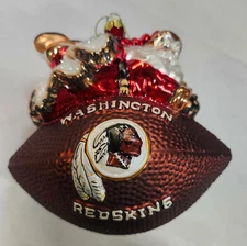 Washington Redskins Ornament 5 1/2 Inch Peggy Abrams Glass Football