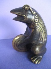 WIENER BRONZE " FROSCH MIT BECKEN " UM 1950  MESSING / BRONZE