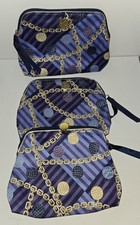 3 x ESTEE LAUDER  BLUE COSMETIC MAKEUP PURSE TRAVEL HAND SMOOTH BAG POUCH  NEW
