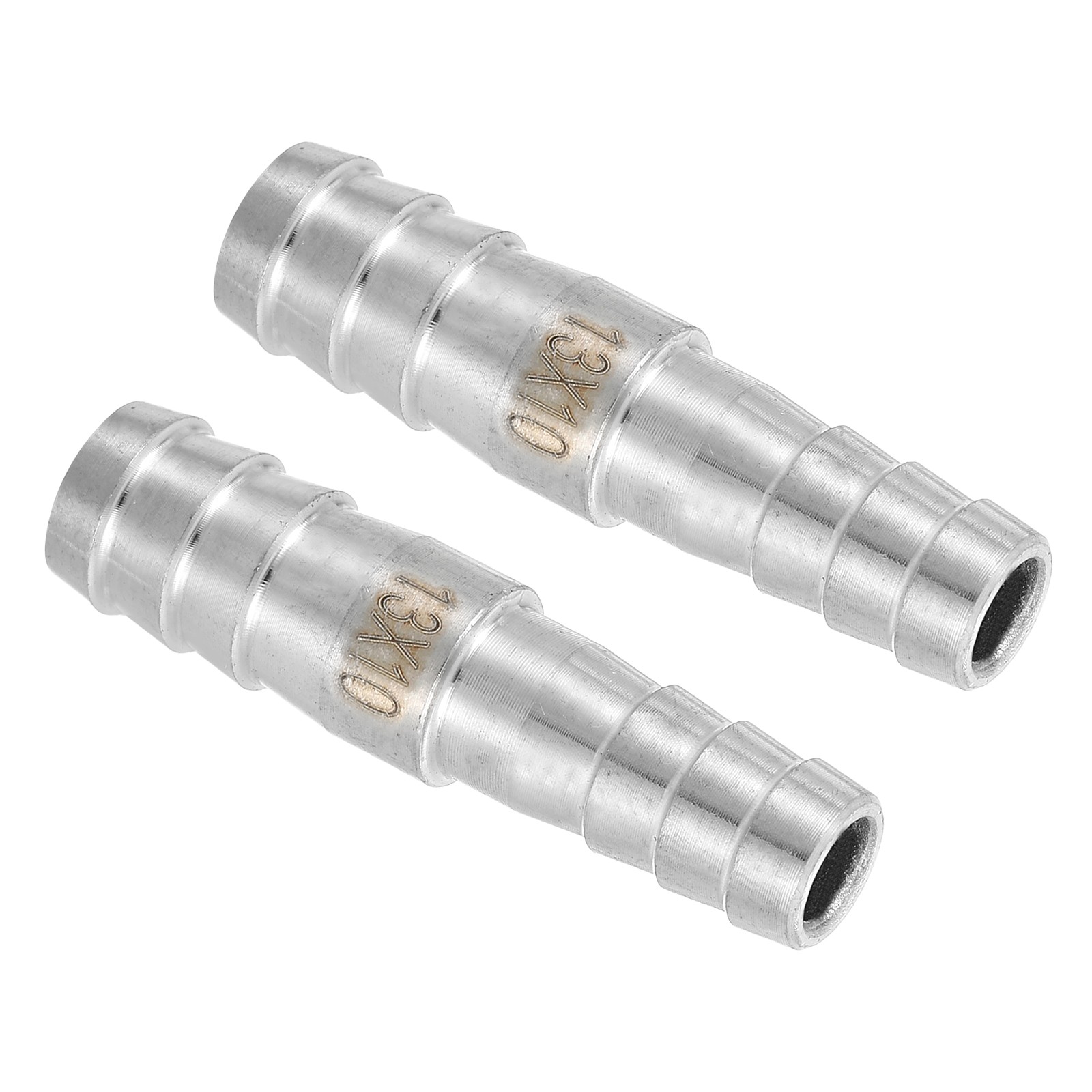 2Pcs 1/2" to 3/8" Hose Barb Reducer Pipe Fitting Stainless Steel Adapter