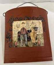 LANG AND WISE GOTHIC FARMERS FALL HALLOWEEN Metal HANGING POCKET BUCKET VINTAGE