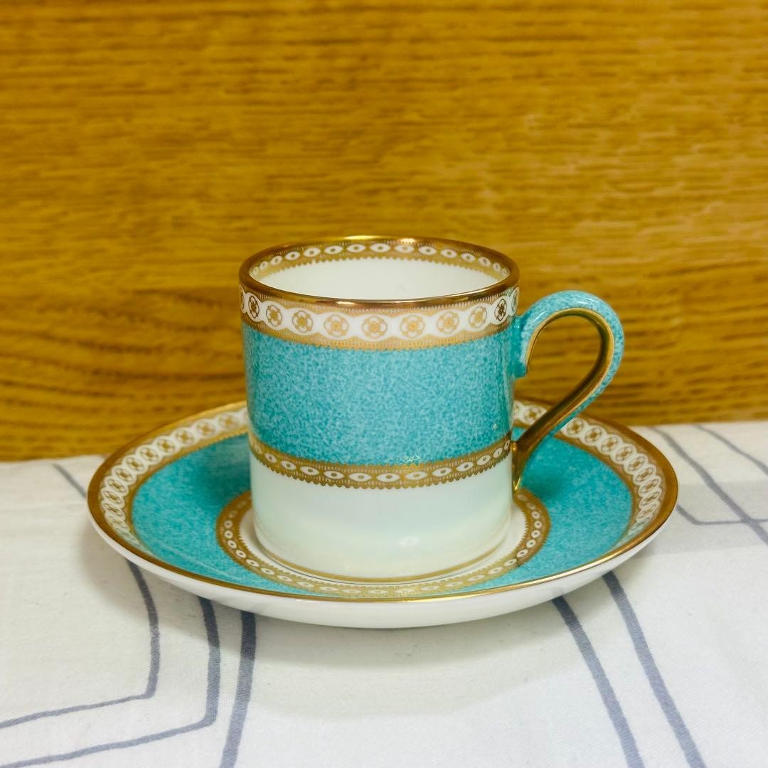 Wedgwood Ulander Powder Turquoise Demitasse Cup and Saucer | eBay