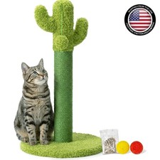 Sisal-Wrapped Cactus Cat Scratching Post - 24-Inch Playful Decor for Felines