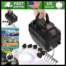 hygger Rechargeable Aquarium Pond Air Pump with Hose Air Stone Check Valve