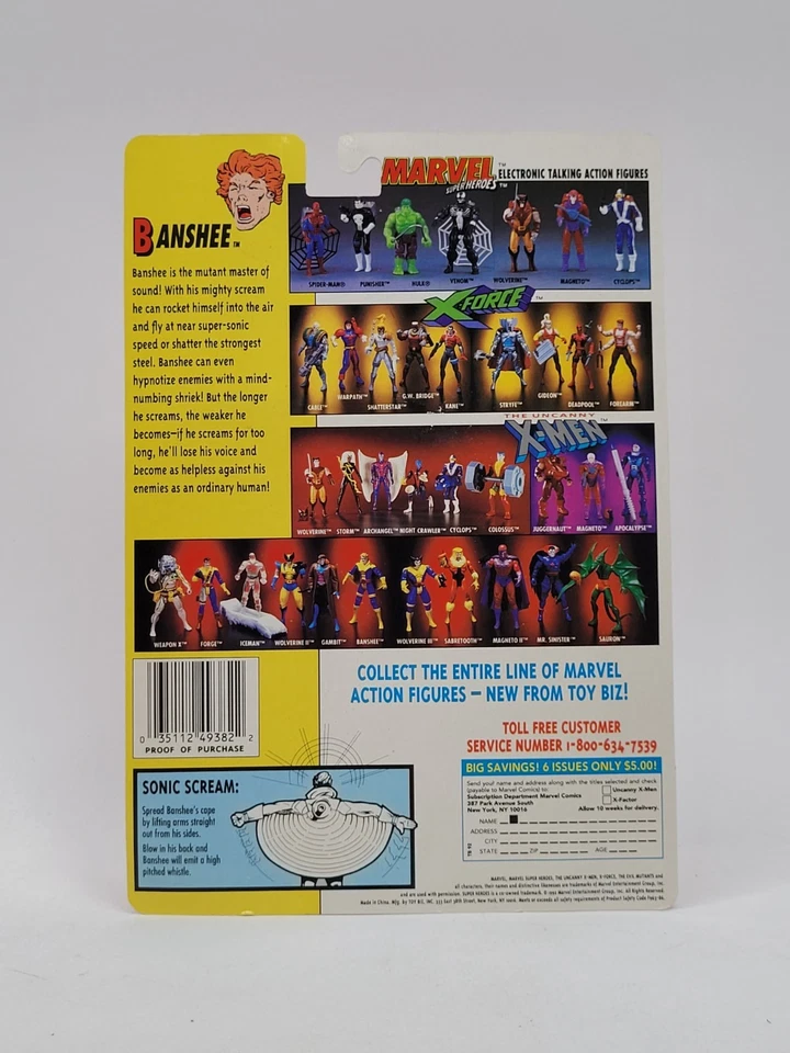 Figura de acción Marvel The Uncanny X-Men Banshee Toy Biz (1992) Foto 2 de 4