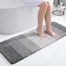 Bathroom Runner Rugs 47x17, Extra Soft Absorbent Microfiber 47" x 17" Grey