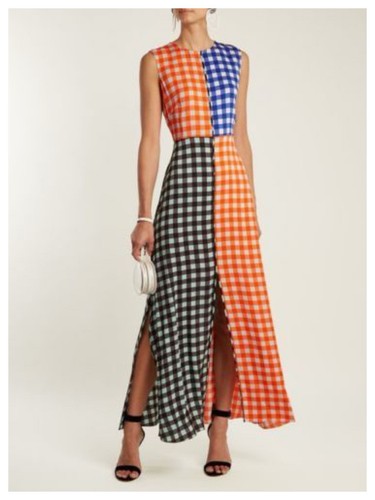 4 6 DVF Diane von Furstenberg Vogue Bloque de Color Guinga Seda Maxi Vestido Aberturas - Imagen 12 de 24