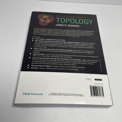 Topology Updated Second Edition 2nd Edition 2e By James Munkres US Seller READ - Foto 2 di 4