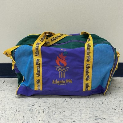 Vintage 1996 Atlanta Olympic Games Gym Duffle Bag USA Green Blue Purple Yellow