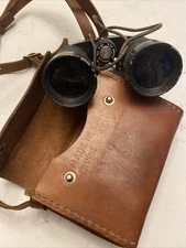  Vintage Airguide Binoculars No. 39 Leather Case 1950 Chicago USA