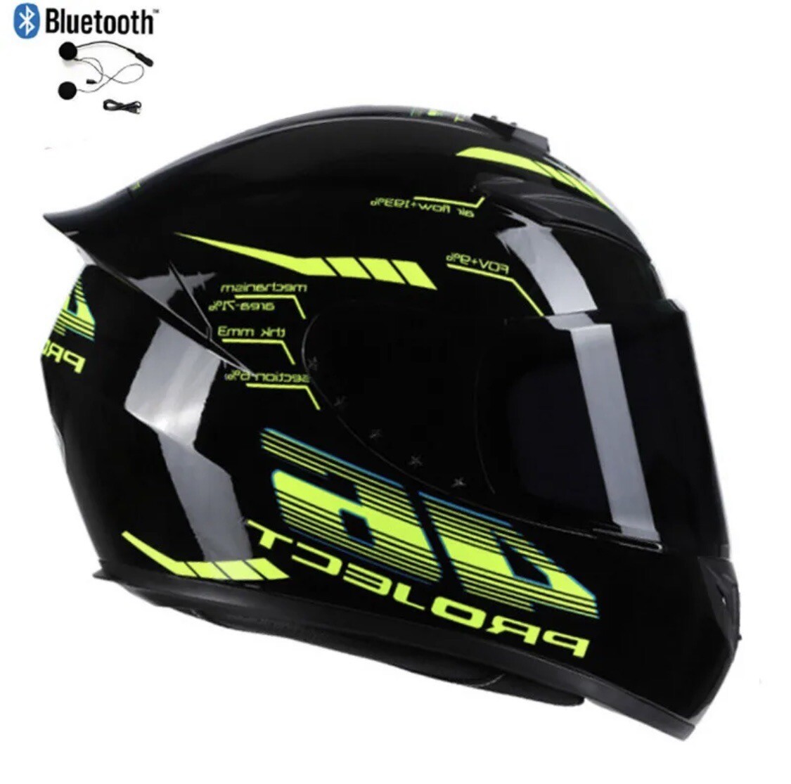 Motorcycle Helmets Motorcycle Scooter Open Face Helmet (L Black/Green)