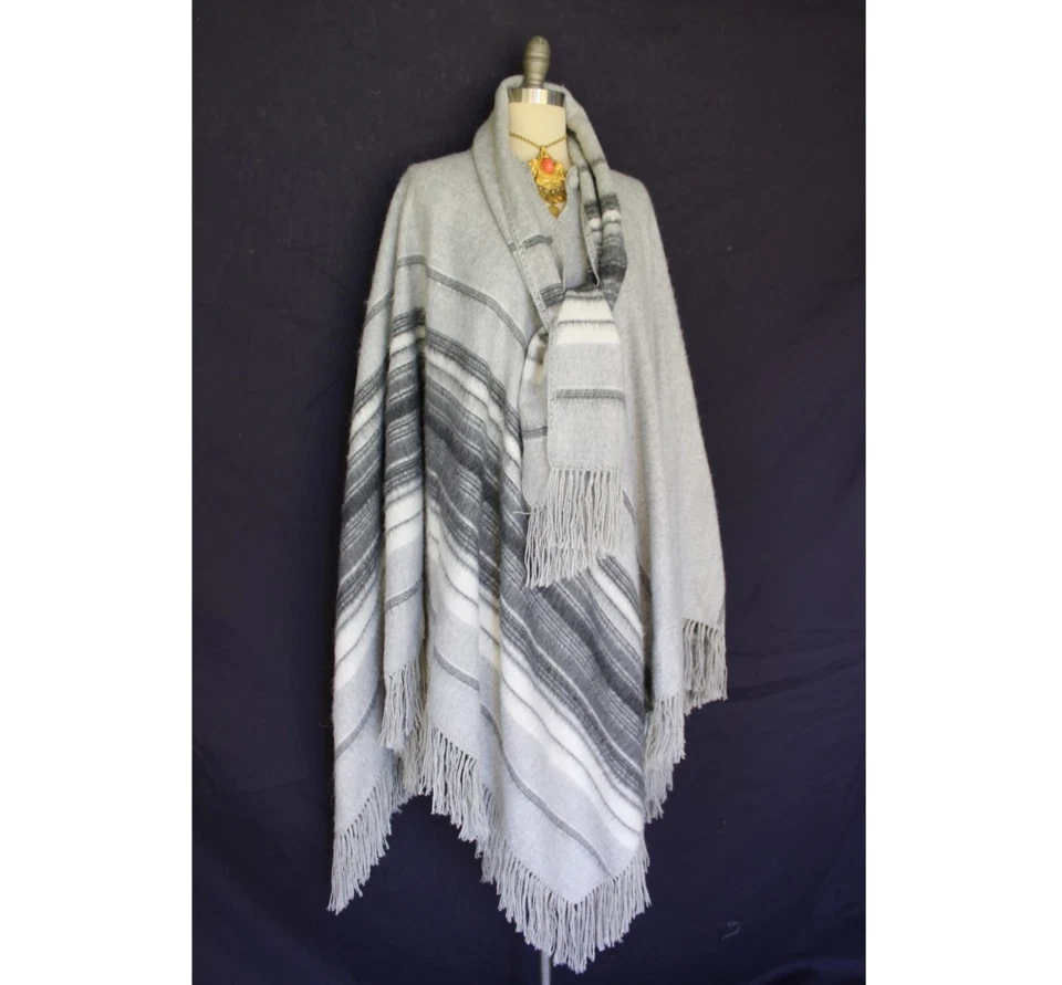 Poncho manta de comercio justo de alpaca vintage jersey peruano capa capa chaqueta Foto 4 de 4