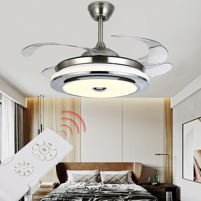 Tropicalfan Modern Led Ceiling Fan With Remote Control One Light