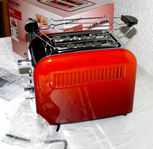 SC STEC1000A1 Design Toaster Doppelschlitz 1000W 6 Stufen Brotaufsatz Rot Dk.Rot
