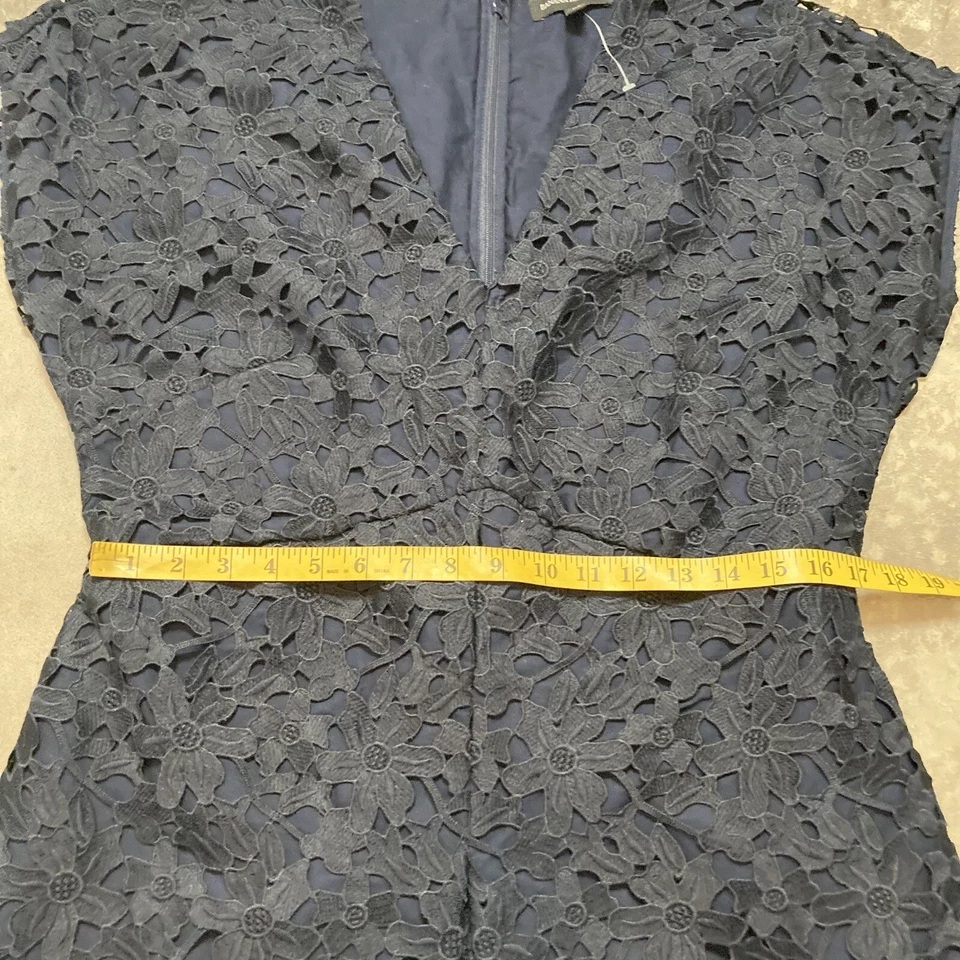 Banana Republic Dress Womens 14 Navy Blue Crochet Lace Floral Dolman Sleeve - Image 4 of 4