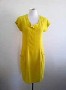 yellow cap sleeve dress