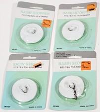 4 Drain Stopper Rubber White/ Basin Stopper Fits 7/8" To 1-1/2" Drains 81424