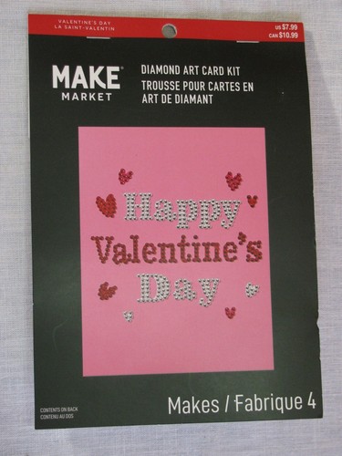 NEW Make Market Diamond Art Card Kit 731257, Happy Valentine's Day