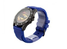 Superman Symbol Blue Analog Wrist Watch Silicone Band Figure Official DC Comics