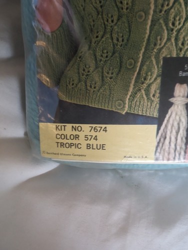 Vintage Bär Marke blau Wolle Strickset JACKE, Strickjacke 12-18 neu! FLEIHERS - Bild 8 von 8