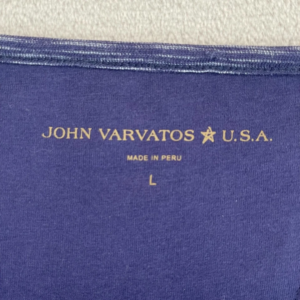 Camisa Henley John Varvatos Star EE. UU. Hombres Grande Ciruela Tinte Espacial Manga Corta Nueva Sin Etiquetas Foto 2 de 4