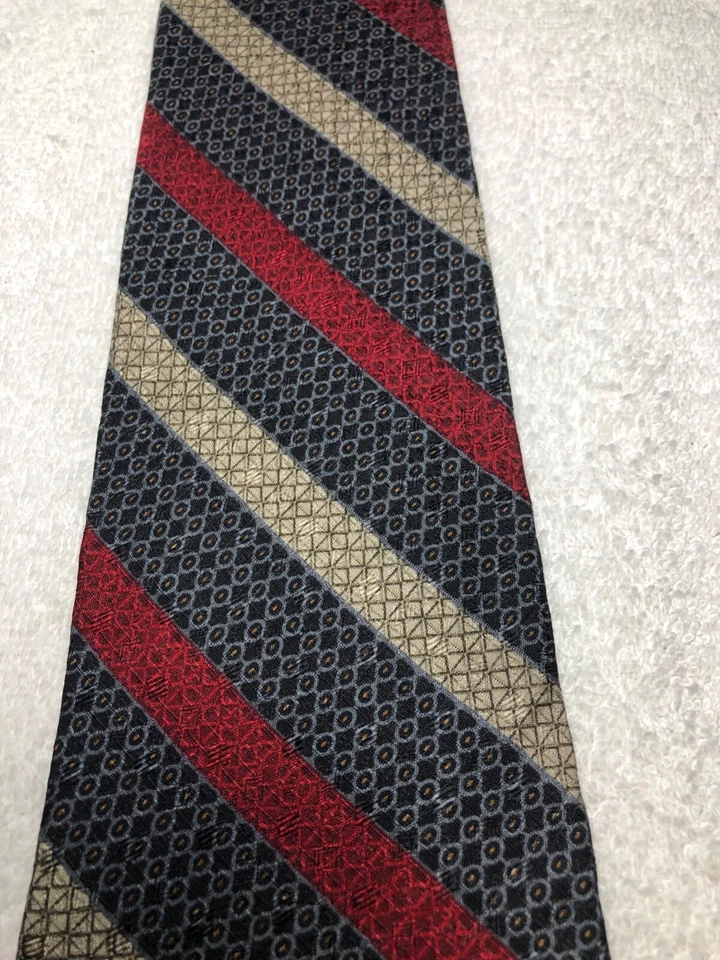 CORBATA NAUTICA HOMBRE NEGRO MARRÓN GRIS CON BEIGE Y ROJO 4 X 59 Foto 3 de 4