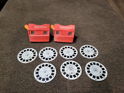 Vtg GAF View-Master Red 3D Viewer w/ Orange Ball Lever  Visual View Master Only