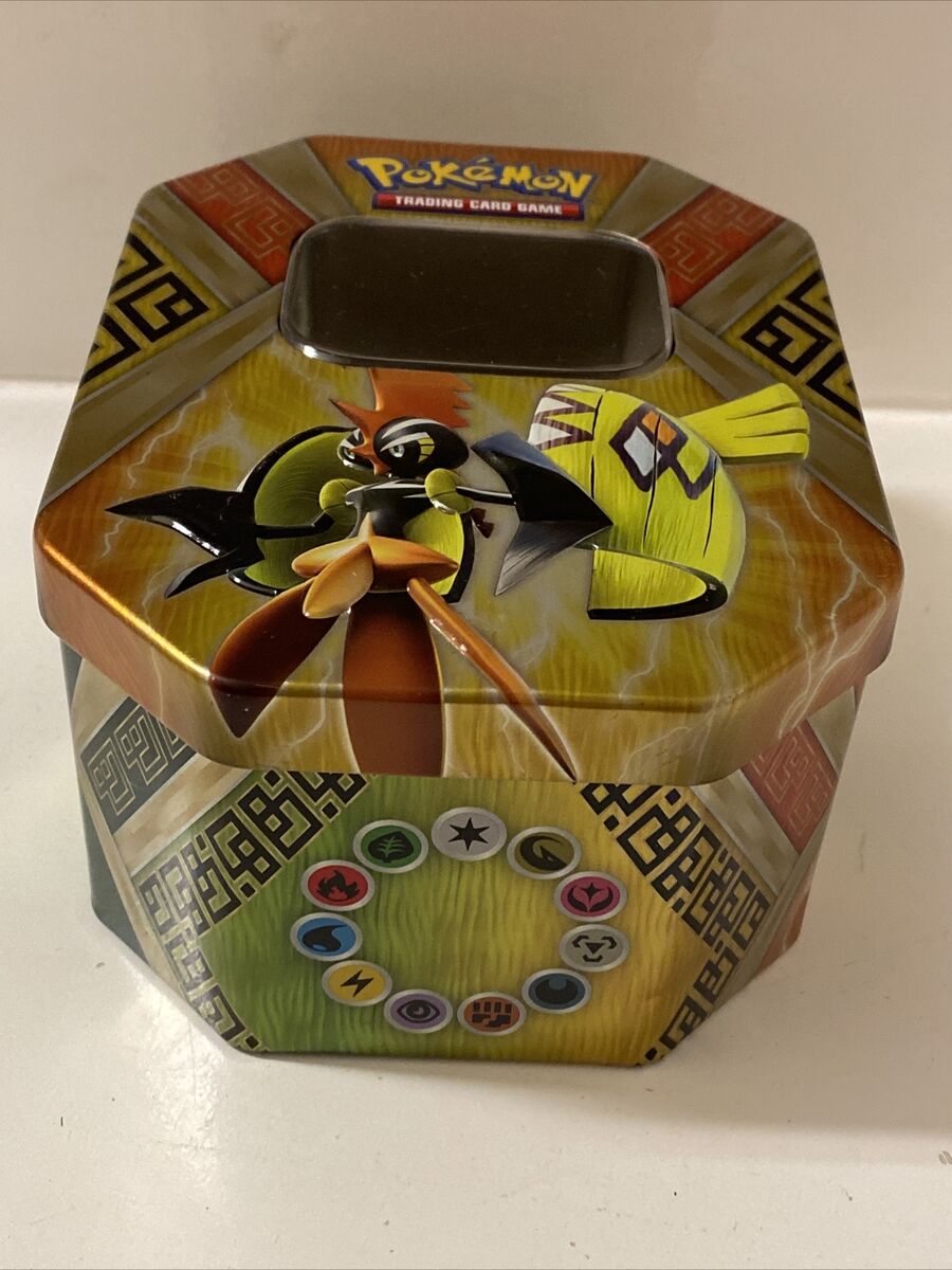 Pokemon Trading Card Game Tapu Koko GX Prism Gold Tin Storage Box