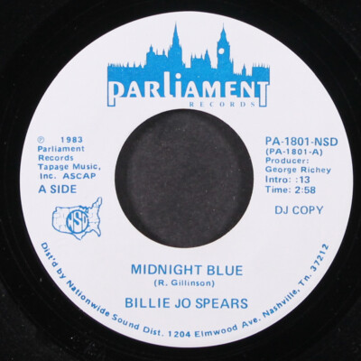 BILLIE JO SPEARS: midnight blue / same PARLIAMENT 7'' Single 45 RPM