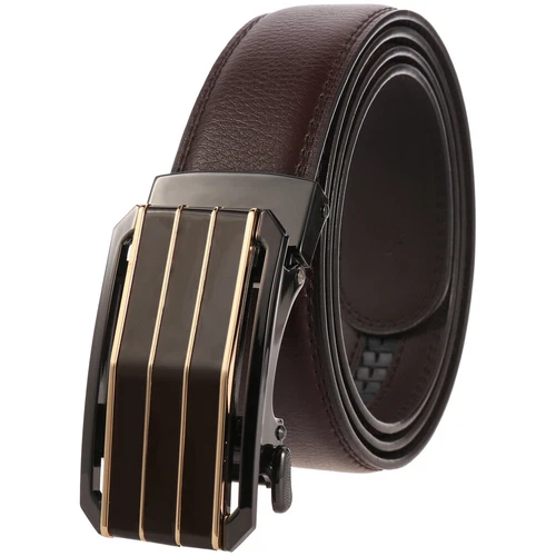 HJones Trend Men's Real Leather Belt Automatic Buckle Belt Ratchet Strap Gift - Bild 5 von 7