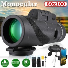 80X100 Monocular Binoculars With Night Vision BK-4 Prism High Power Waterproof