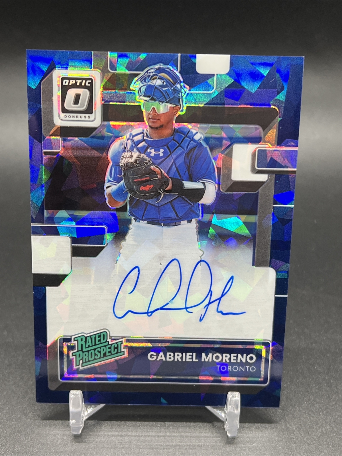 GABRIEL MORENO-2022 Optic AUTO Blue Cracked Ice Rated Prospect /35 Arizona RPSGM
