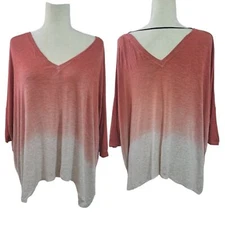 Dolan T-shirt Ombre Dusty Peach Boxy Oversize Rayon V Neck Sz Small