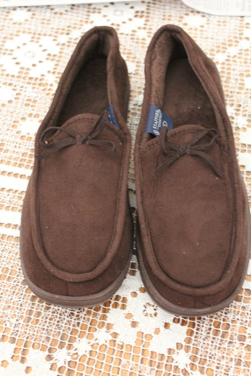 Men's STAFFORD Essentials Brown Slippers Sz M 8-9 #50 | eBay
