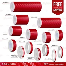 CARBON FIBER RED Roll PIN STRIPE PinStriping TAPE Decal Adhesive Vinyl Sticker