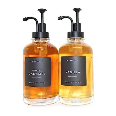 Syrup Dispenser Bottle Set Coffee Bar Accessories For Kitchen Storage And Organ