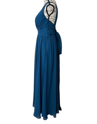 AZAZIE Kora Deep Teal A-Line Chiffon Floor Length Bridesmaid Formal Dress - 第 6/7 張圖片