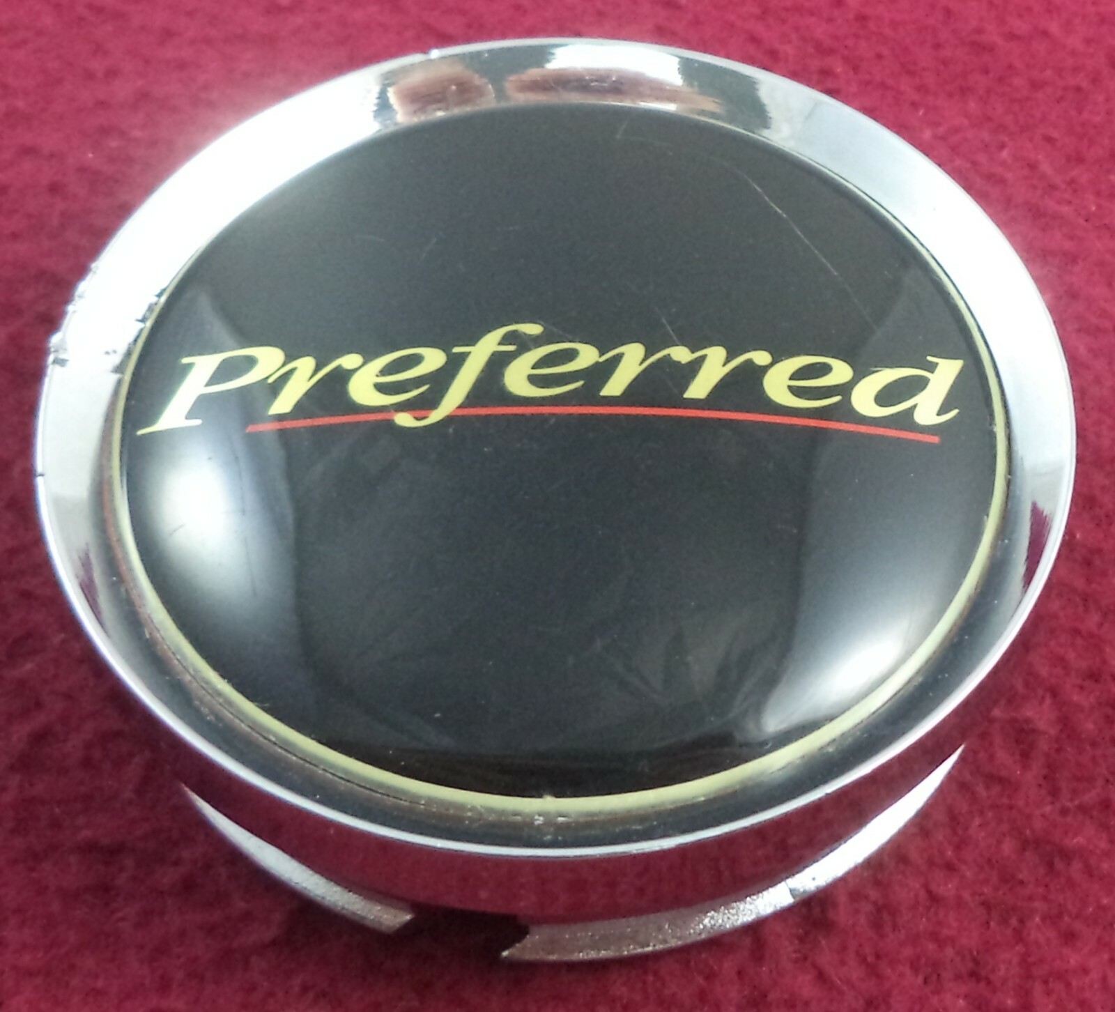 Preferred Wheels Chrome / Black Custom Wheel Center Cap # UK-2222C (1)
