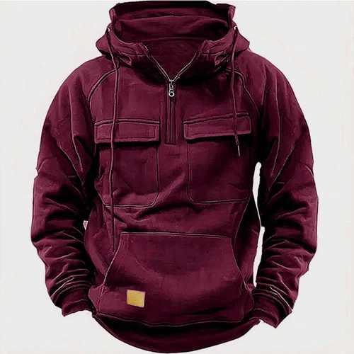 Men's Casual Hoodie with Baggy Fit, Combat Pockets, and Comfortable Design - Picture 14 of 20