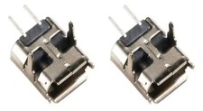 2X CONNETTORE MICRO USB VERTICALE femmina 2 poli presa ricarica 180° smartphone
