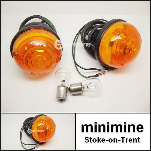Classic Mini Front Indicator Complete Unit PAIR 1986-1996 AMBER AFU3389 lens