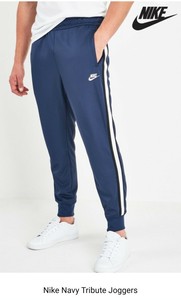 nike tribute cuffed joggers in navy